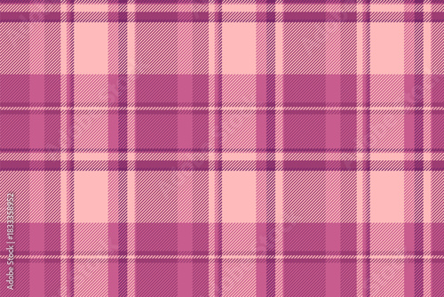 Curve vector fabric textile, flannel texture pattern background. Bag seamless tartan check plaid in pink and light colors.