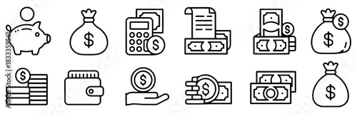 finance money savings icon set