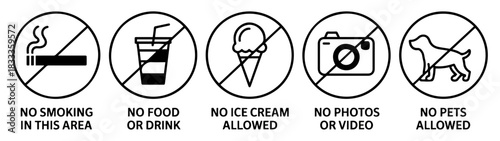 prohibition line icons no entry symbols