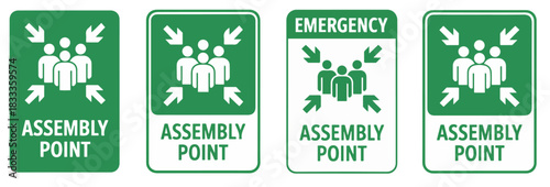 emergency assembly point safety sign