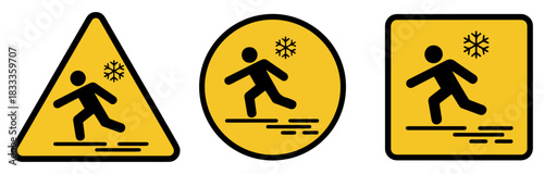 slippery ice caution warning icon
