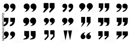 quote mark speech icon set