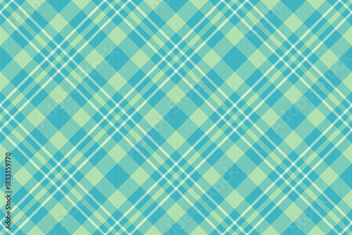 Store plaid pattern texture, scarf textile vector seamless. Internet background fabric check tartan in cyan and light colors.