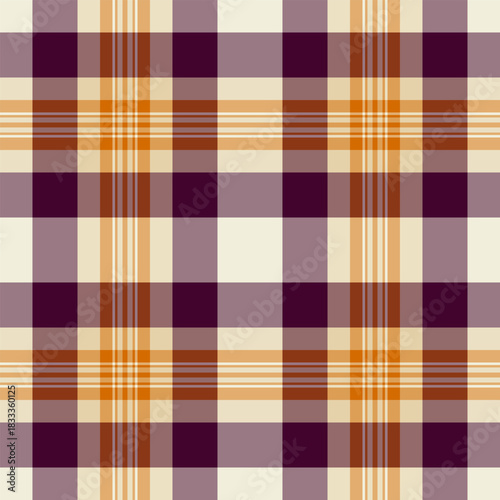 Composition pattern vector check, club plaid textile fabric. Collage tartan texture background seamless in orange and light colors.