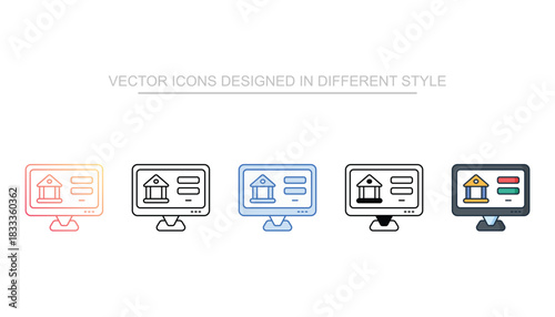 Bank Account line icon vector stock with white background