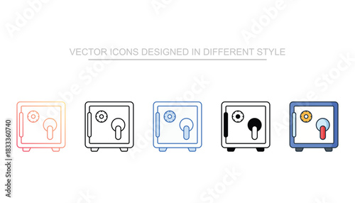 Locker line icon vector stock with white background