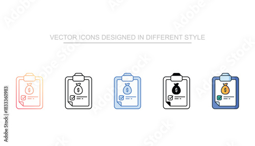 Bank Loan Approval line icon vector stock with white background