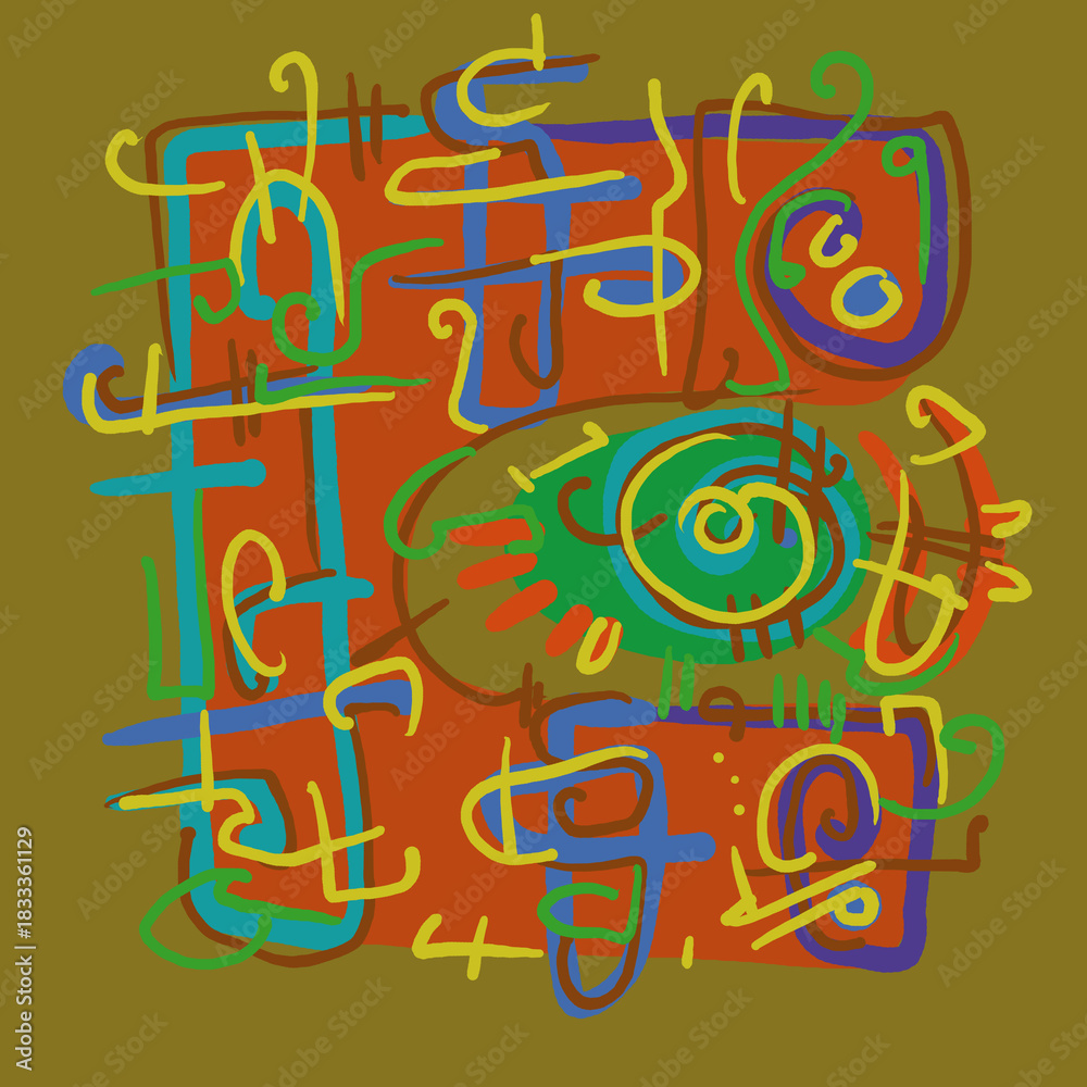 Fototapeta premium Abstract image for printing. Picture for modern interiors. The picture is painted by hand on a tablet.