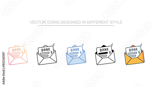 Bank Statement line icon vector stock with white background