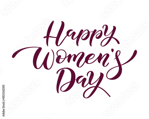 Elegant Happy Womens Day lettering with sophisticated calligraphy for social media and festive designs and celebrations