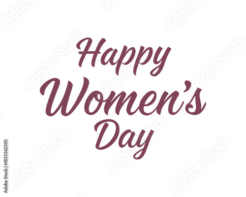 Happy Womens Day Purple Calligraphy Text Celebrating International Womens Day Celebration and Empowerment Concept Honoring Women Worldwide