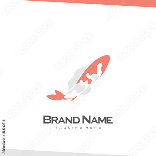 Japanese Koi Fish Design Concept for aquatic or aquarium business Identity