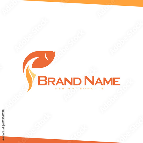 abstract Goldfish graphic Template for aquatic Brand Identity