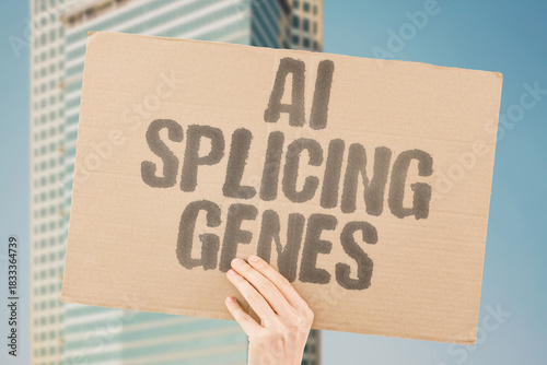 Foto "AI Splicing Genes" Robots manipulate DNA sequences creating modified organisms precisely automatically
