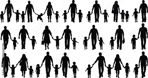 Family, silhouette, diversity, parenting, children, adults, inclusive, togetherness, bonding, love, care, unity, support, lifestyle, relationships, father, mother, kids, emotional, connection