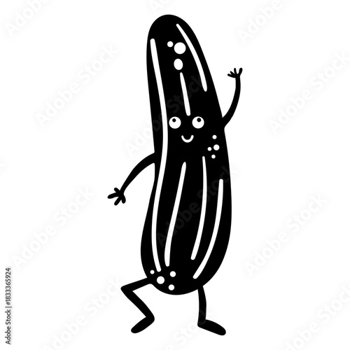 Cucumber cuke detailed silhouette