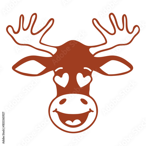 Deer enamoured head muzzle flat