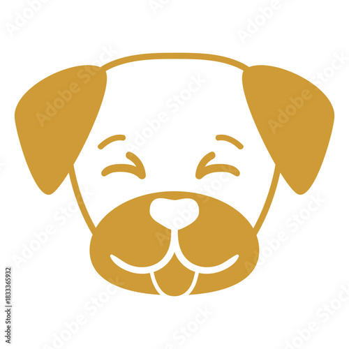 Dog happy head muzzle flat