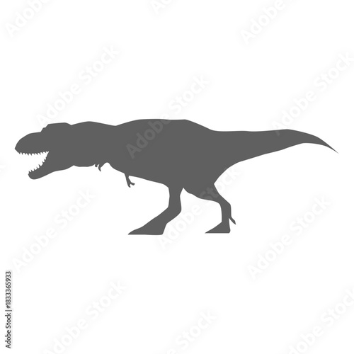 Dinosaur tyrannosaur jaws tail silhouette