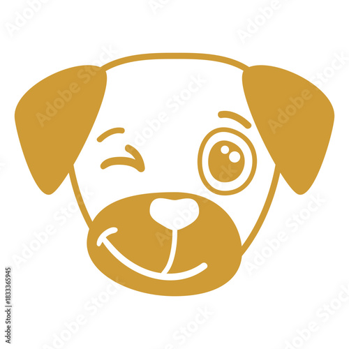 Dog wink head muzzle flat