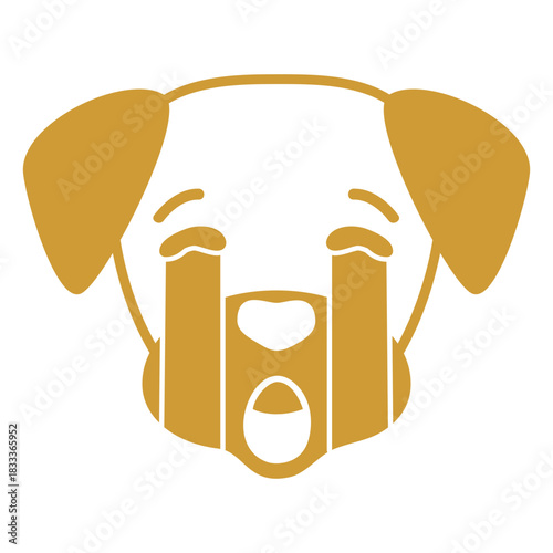 Dog sad head muzzle flat