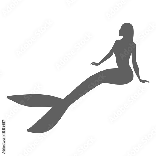 Mermaid tail nymph siren silhouette