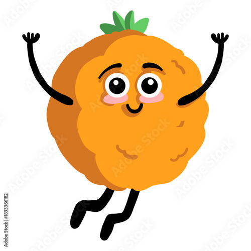 Orange tangerine mandarine flat