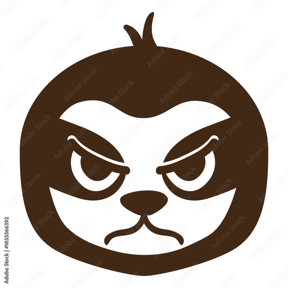 Obraz premium Sloth angry head muzzle flat