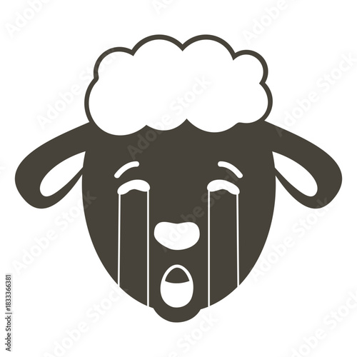 Sheep sad head muzzle flat