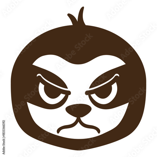 Sloth angry head muzzle flat