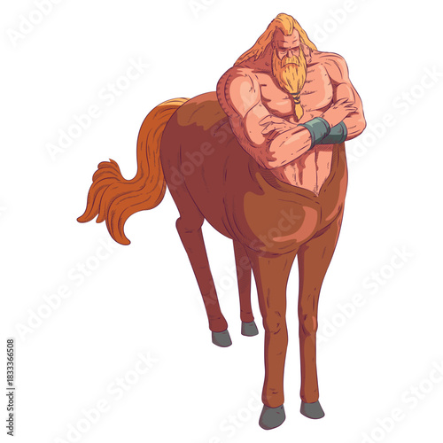 Centaur man horse colored coloured illustration