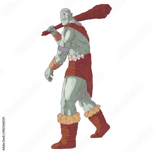 Cyclop giant colored coloured illustration