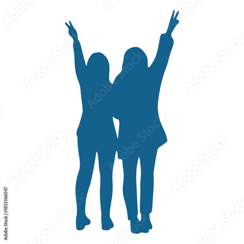 Girl pair posture silhouette