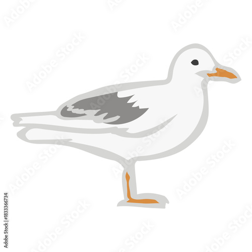 Fly gull flat color animal