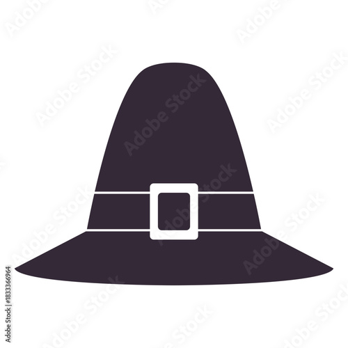 Flat thanksgiving pilgrim hat symbol stencil