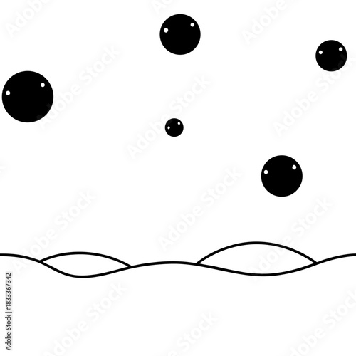 Black bubbles on surface