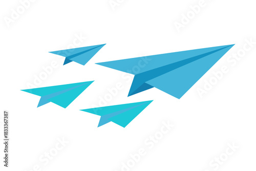 Paper airplanes flying