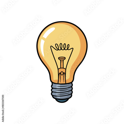 A cartoon lightbulb, radiating light. A symbol of bright ideas and creative thinking.