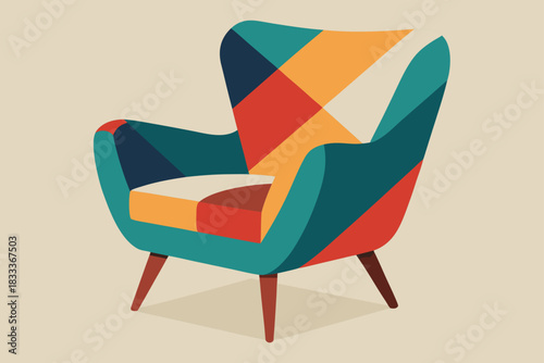 Retro armchair with legs