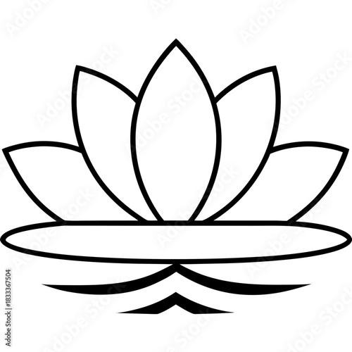 Lotus flower black line