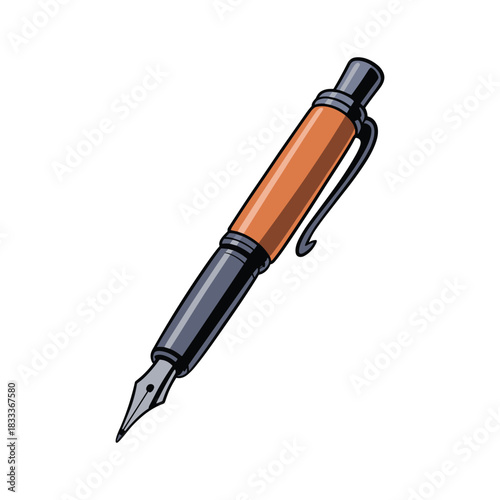 Classic fountain pen with sleek design, great for writing, art, sketching or journaling.