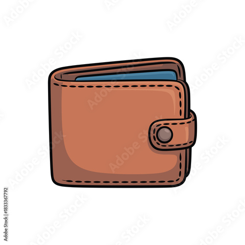 A brown leather wallet with a snap closure and a sleek design, perfect for everyday use.