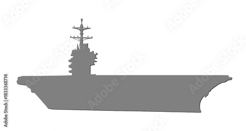 gray aircraft carrier silhouette on white background clip art preview