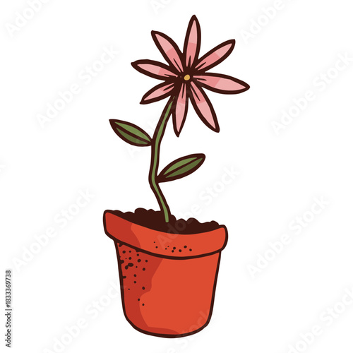 Flowerpot flower plant illustration