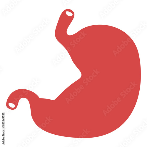 Human stomach red silhouette