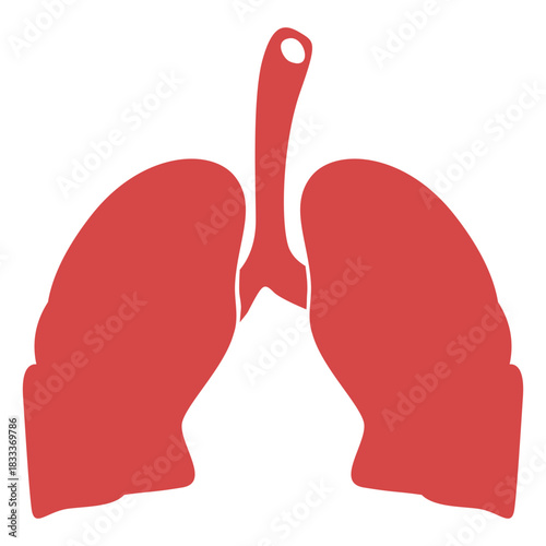 Human lungs red silhouette