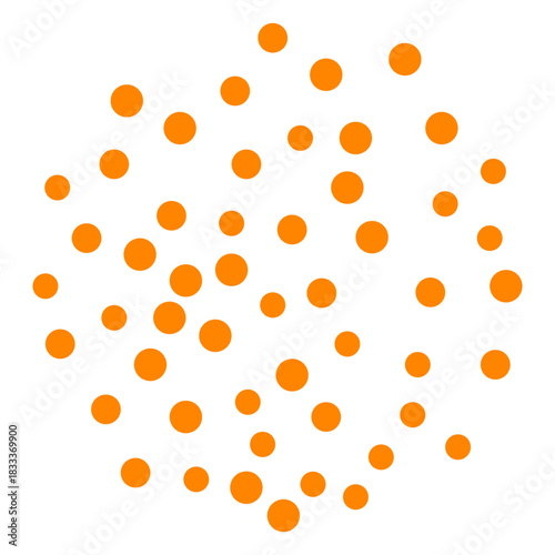 Orange dotted firework sparks stroke