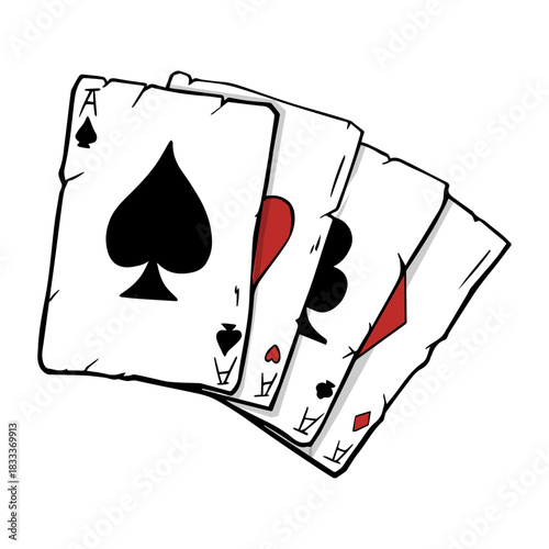 Poker cards four aces illustration