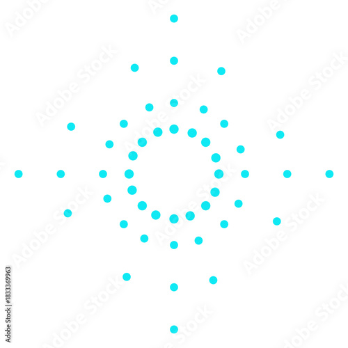 Turquoise dots firework sparks stroke