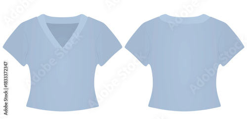 Blue women crop top. vector illustration	
